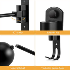 PAHTTO easy-install steps illustrated for mounting on a wall or door.