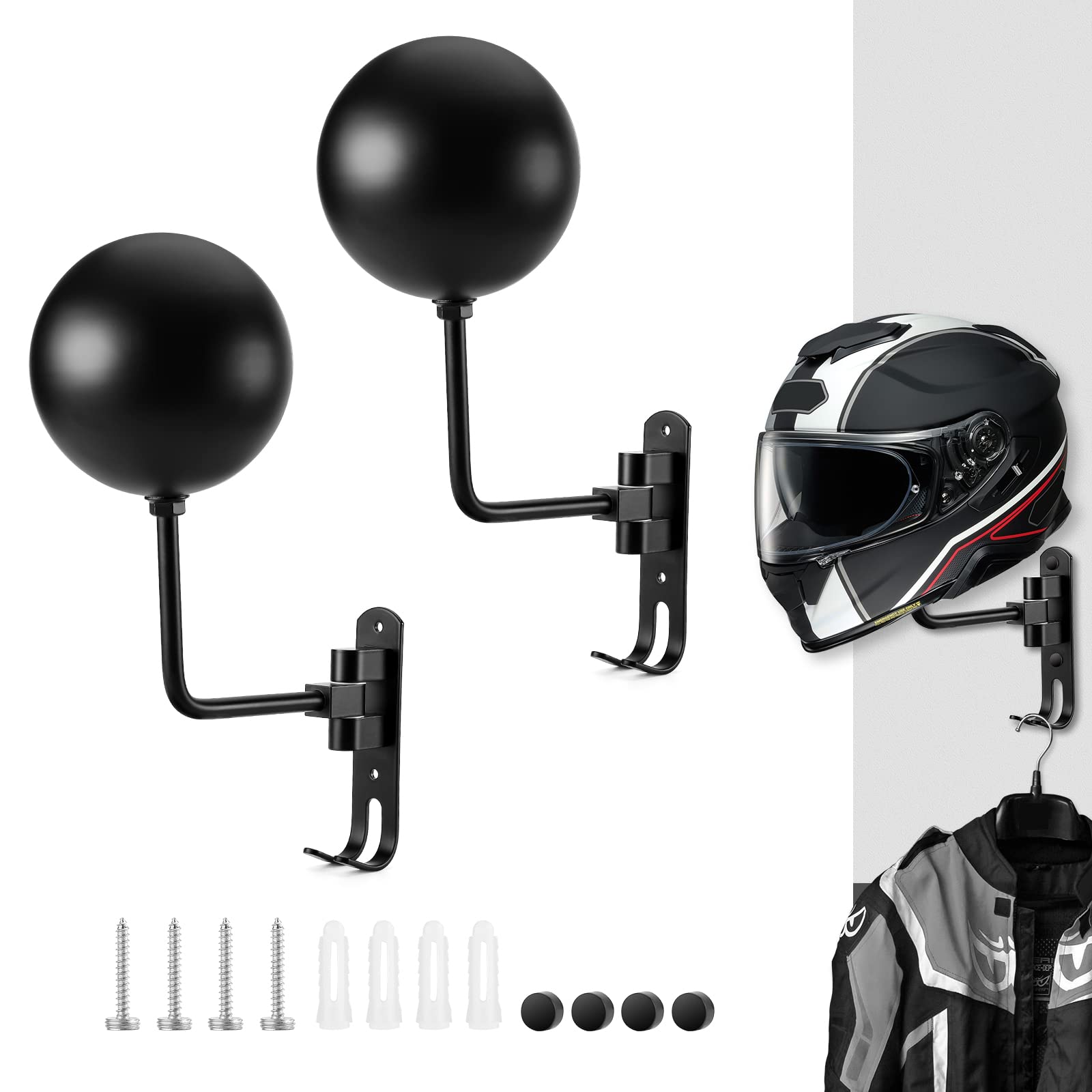PAHTTO helmet rack with round-ball contact cradling a helmet securely.