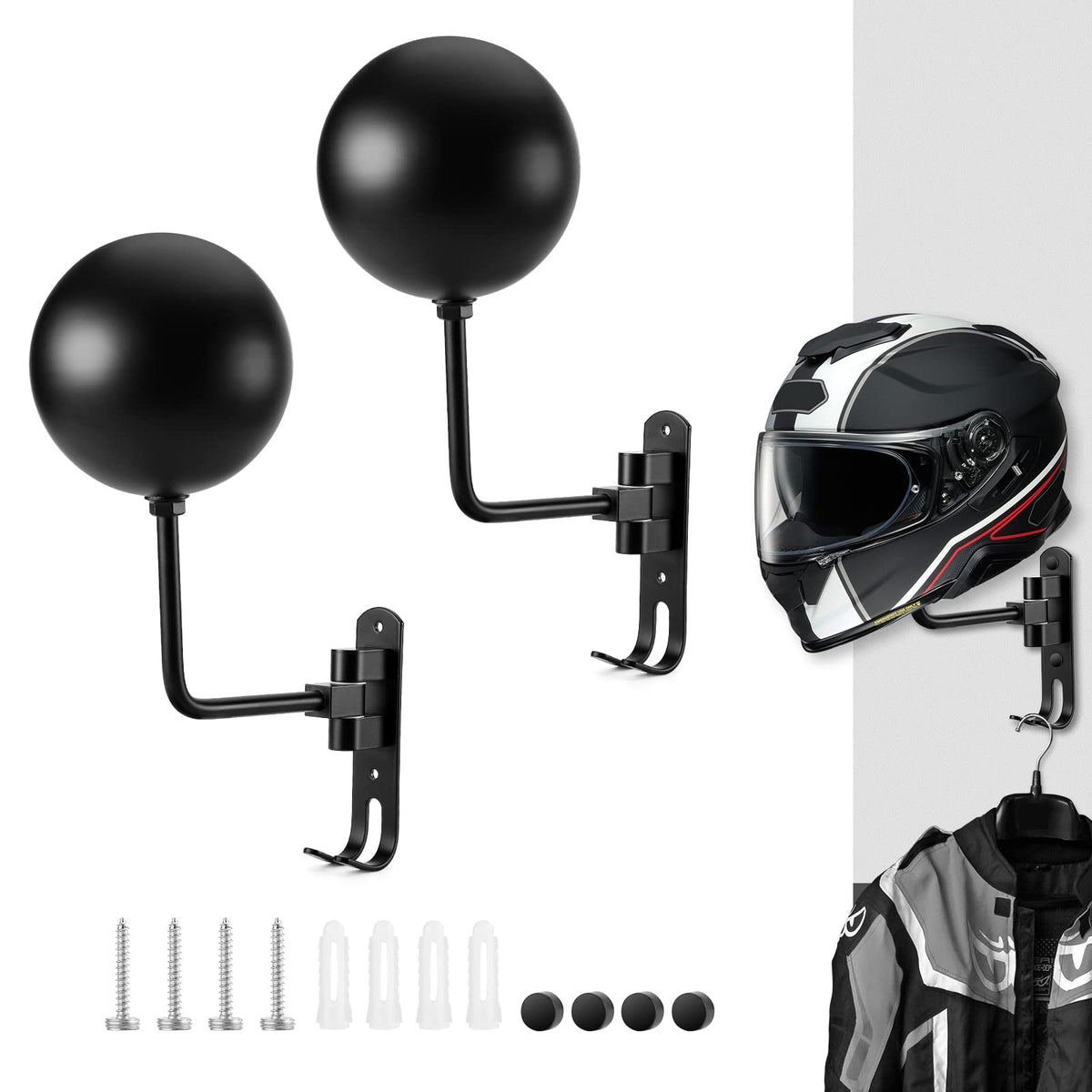 PAHTTO helmet rack with round-ball contact cradling a helmet securely.