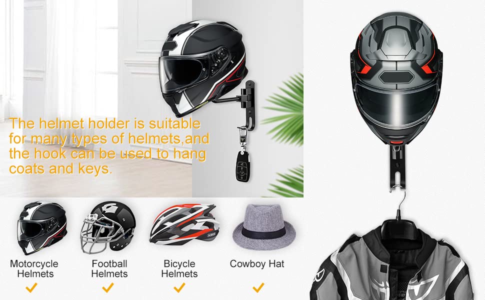PAHTTO motorcycle helmet holder mounted in a tidy garage setup.