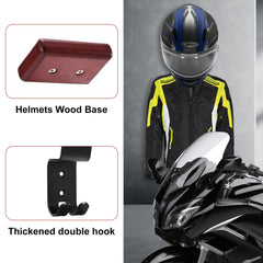 PAHTTO premium materials helmet rack showcasing steel and beech wood