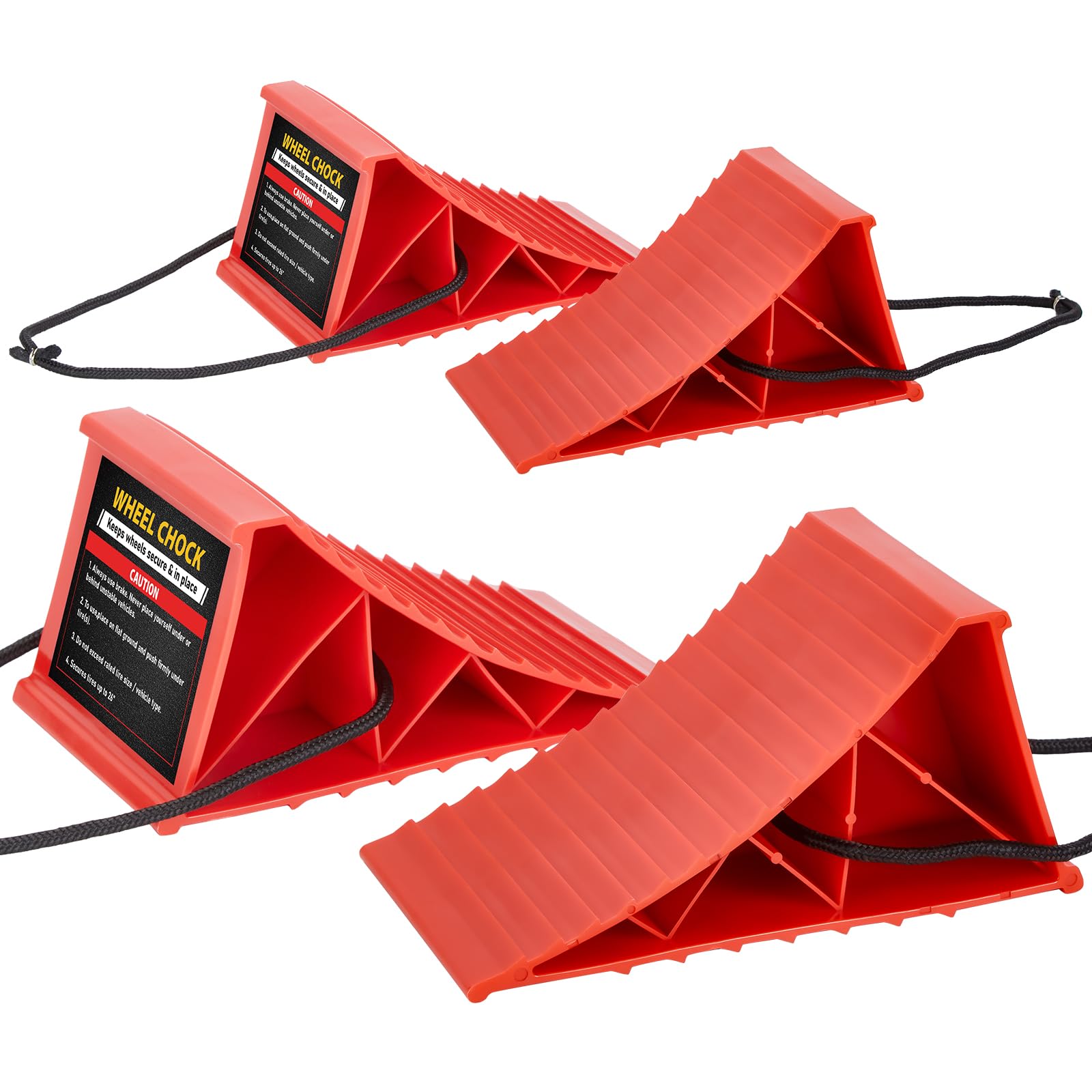 PAHTTO wheel chocks with non-slip bottom prevent movement on slopes.