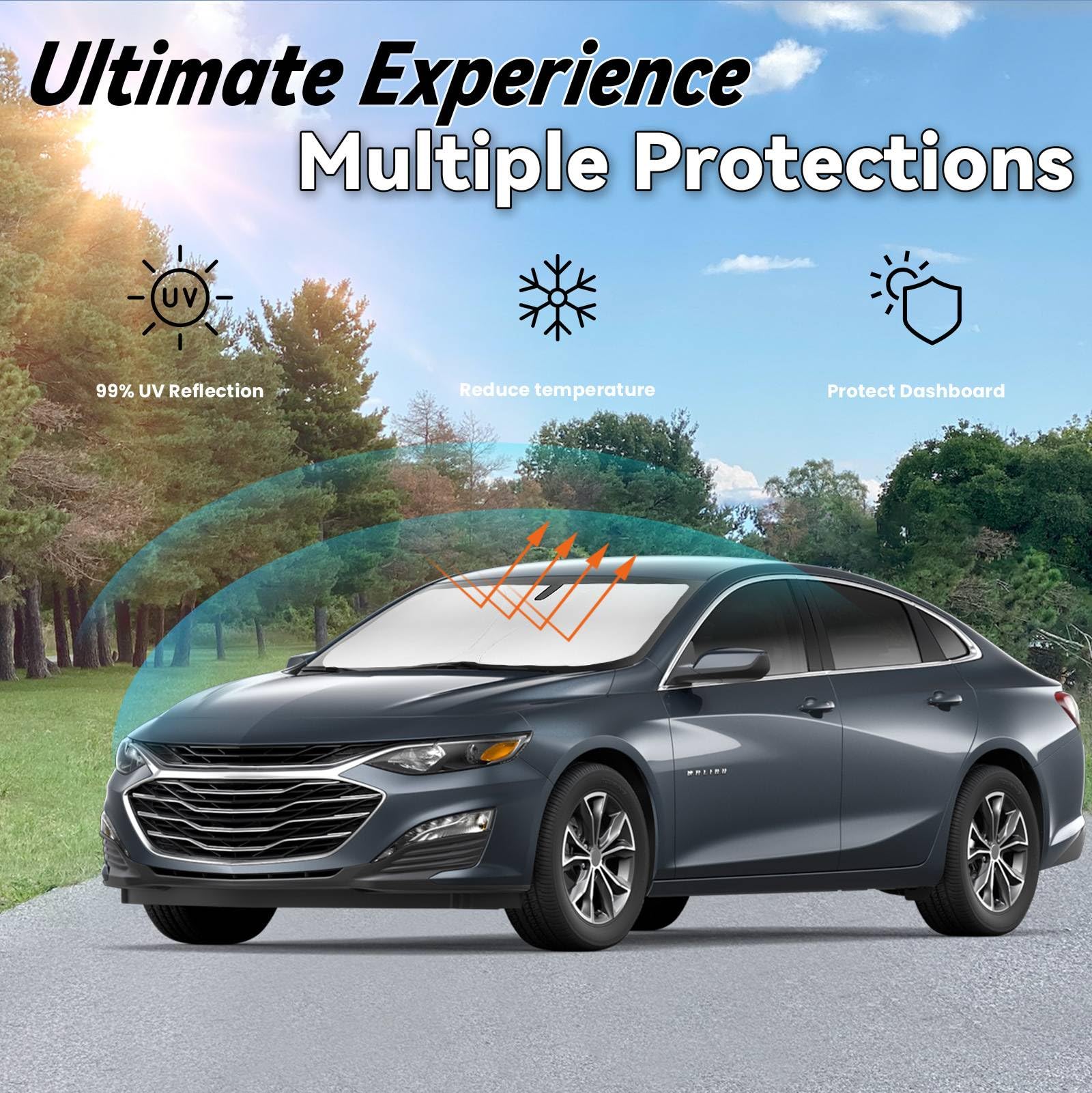 PAIMOHO 240T sun shade with blackout coating reflects sun and reduces glare.
