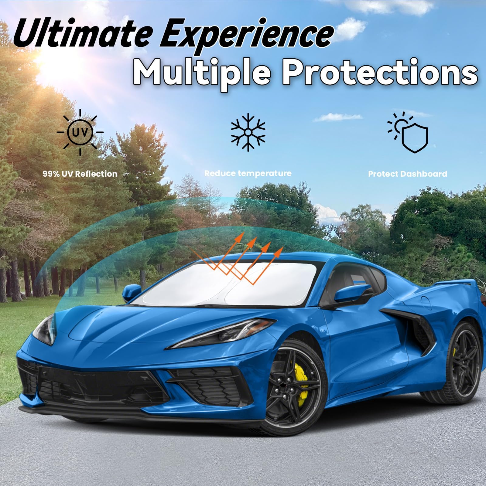 Double-layer PAIMOHO shade protects interior of Corvette C8