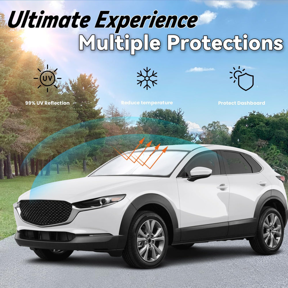 PAIMOHO double-layer design protects dashboard and leather seats from sun damage.