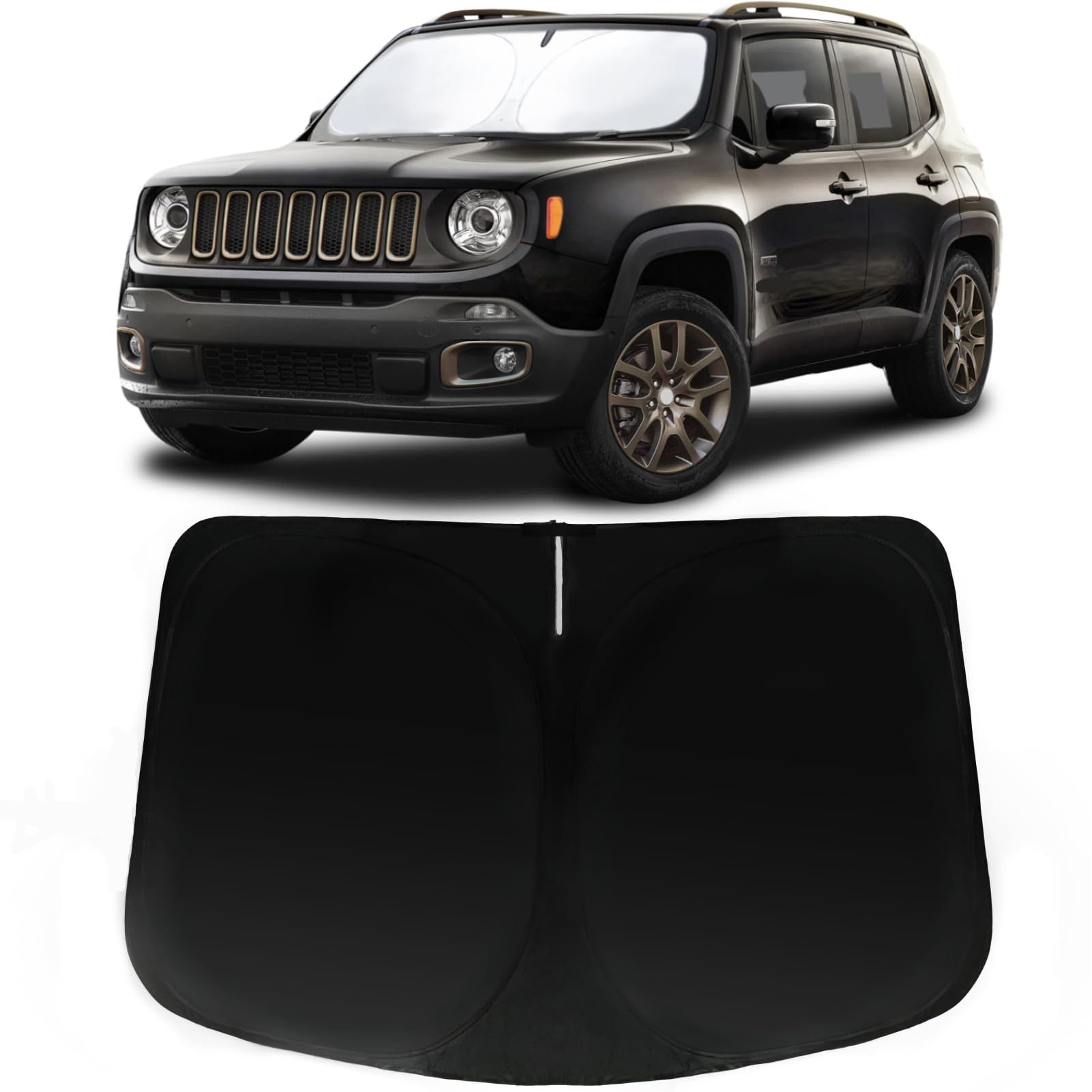 PAIMOHO Renegade sunshade front window blocks UV rays and cools the cabin.