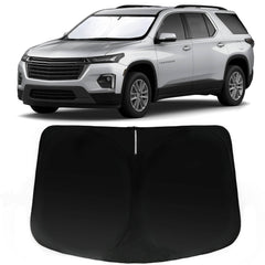 PAIMOHO Traverse windshield sunshade blocks UV rays for a cooler cabin.