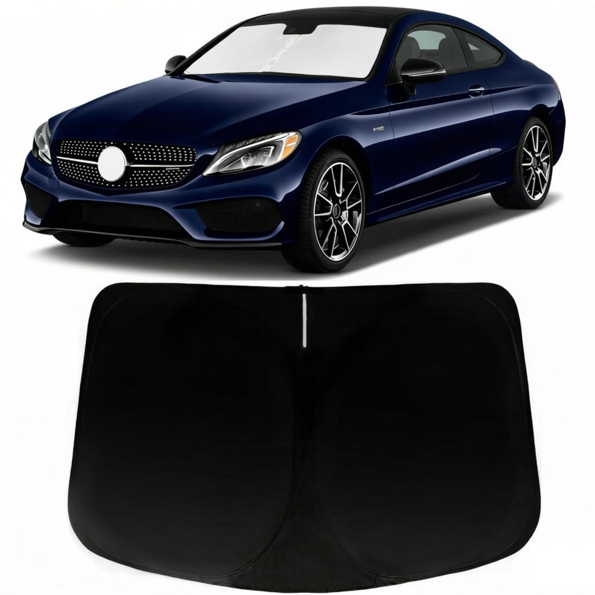 PAIMOHO windshield sun shade precisely fits Mercedes C-Class W205 for a clean install.