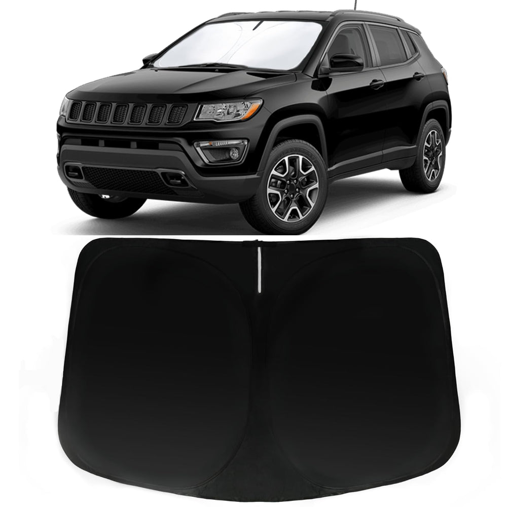 PAIMOHO windshield sun shade for Jeep Compass front window blocks UV rays and heat