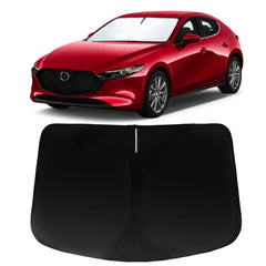PAIMOHO windshield sun shade for Mazda3 provides precise fit and UV protection.