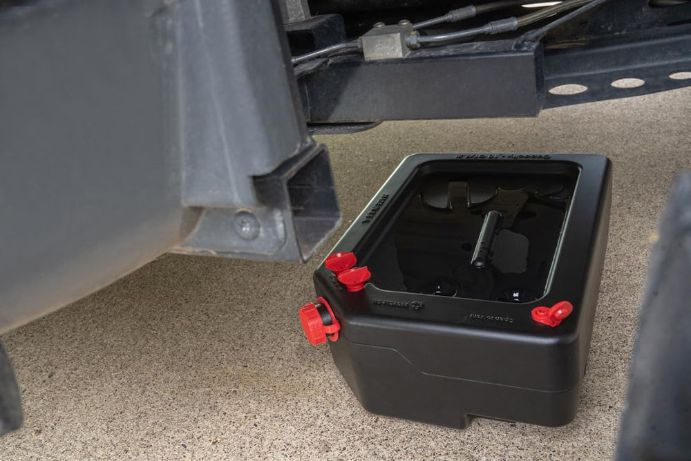 USA-made, durable HDPE pan ready for frequent automotive use.