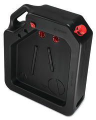 PAK Premium oil drain pan showing tethered cap to prevent leaks.