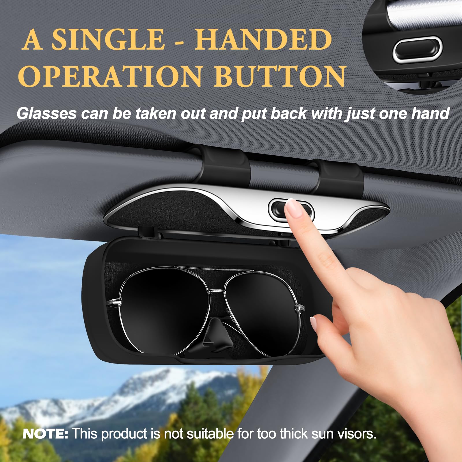 Pakanana car visor clip sunglasses storage keeps glasses dust-free.