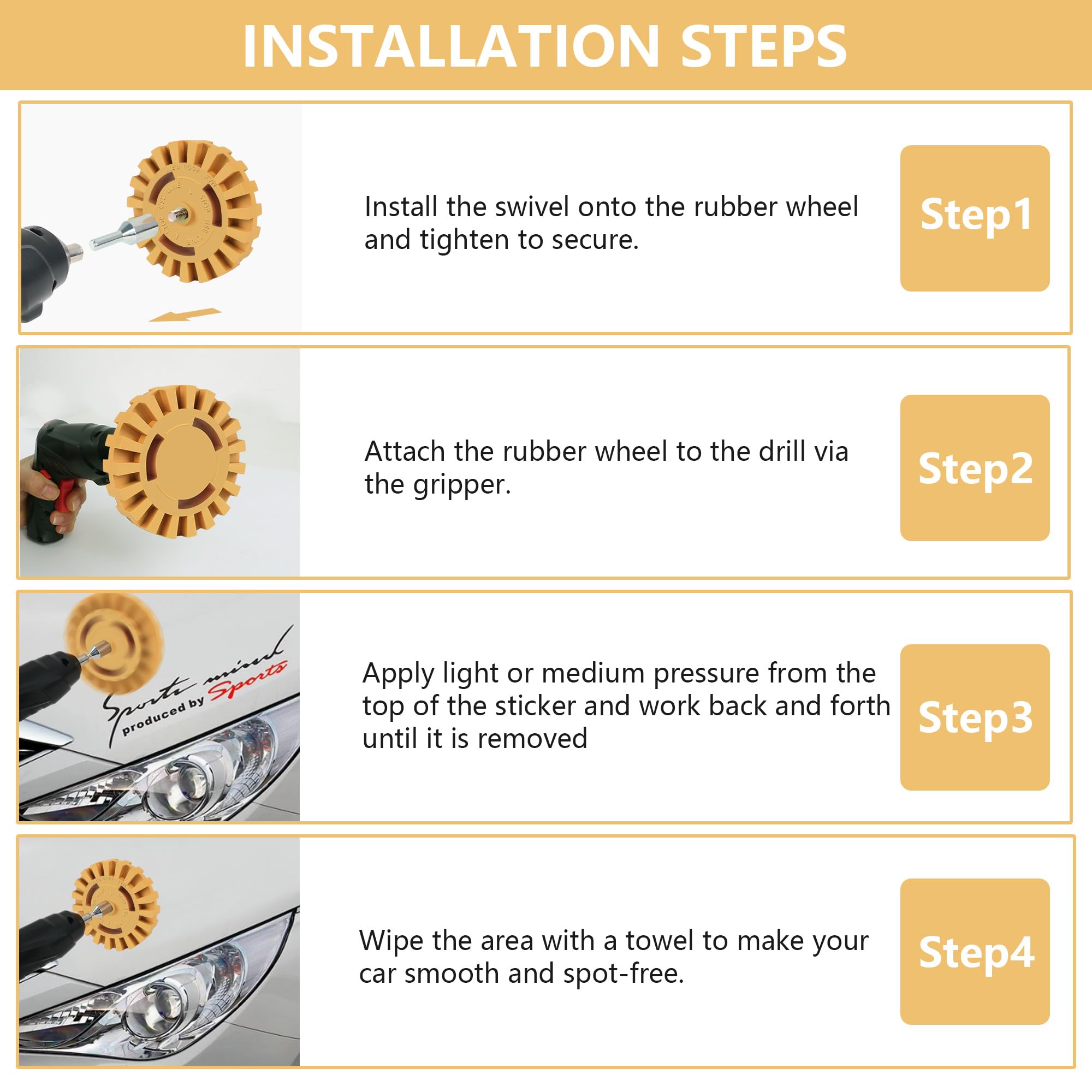 Pakeed drill-compatible quick-connect fits power drills for efficient removal