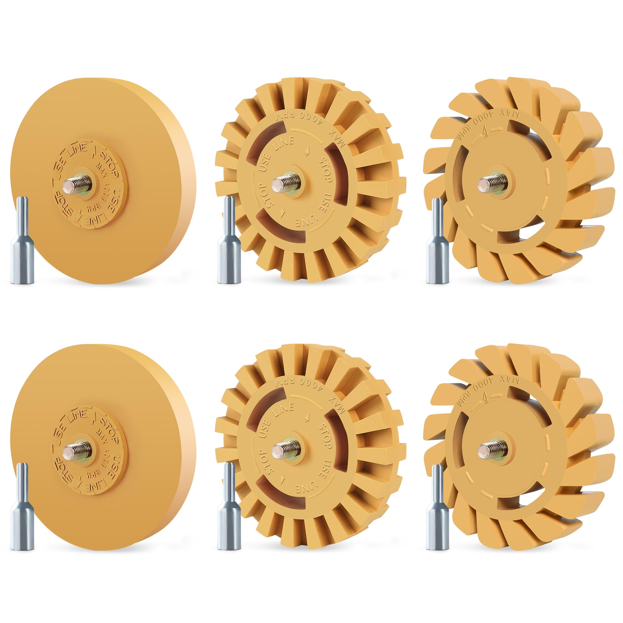 Pakeed eraser wheel 4-inch rubber removes decals without harming painted surfaces.