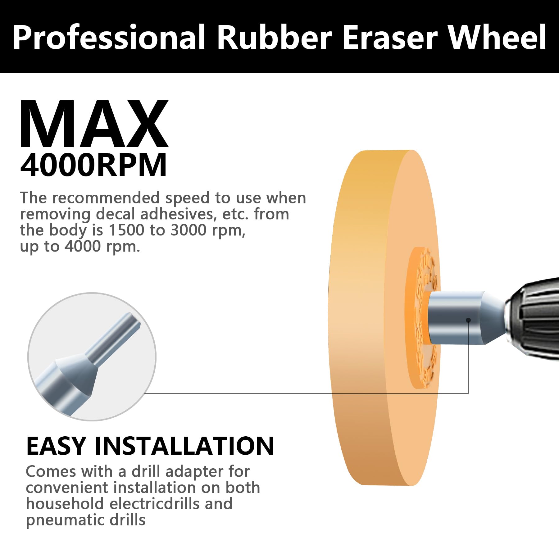 Pakeed geared rubber wheel closeup ideal for glue cleanup