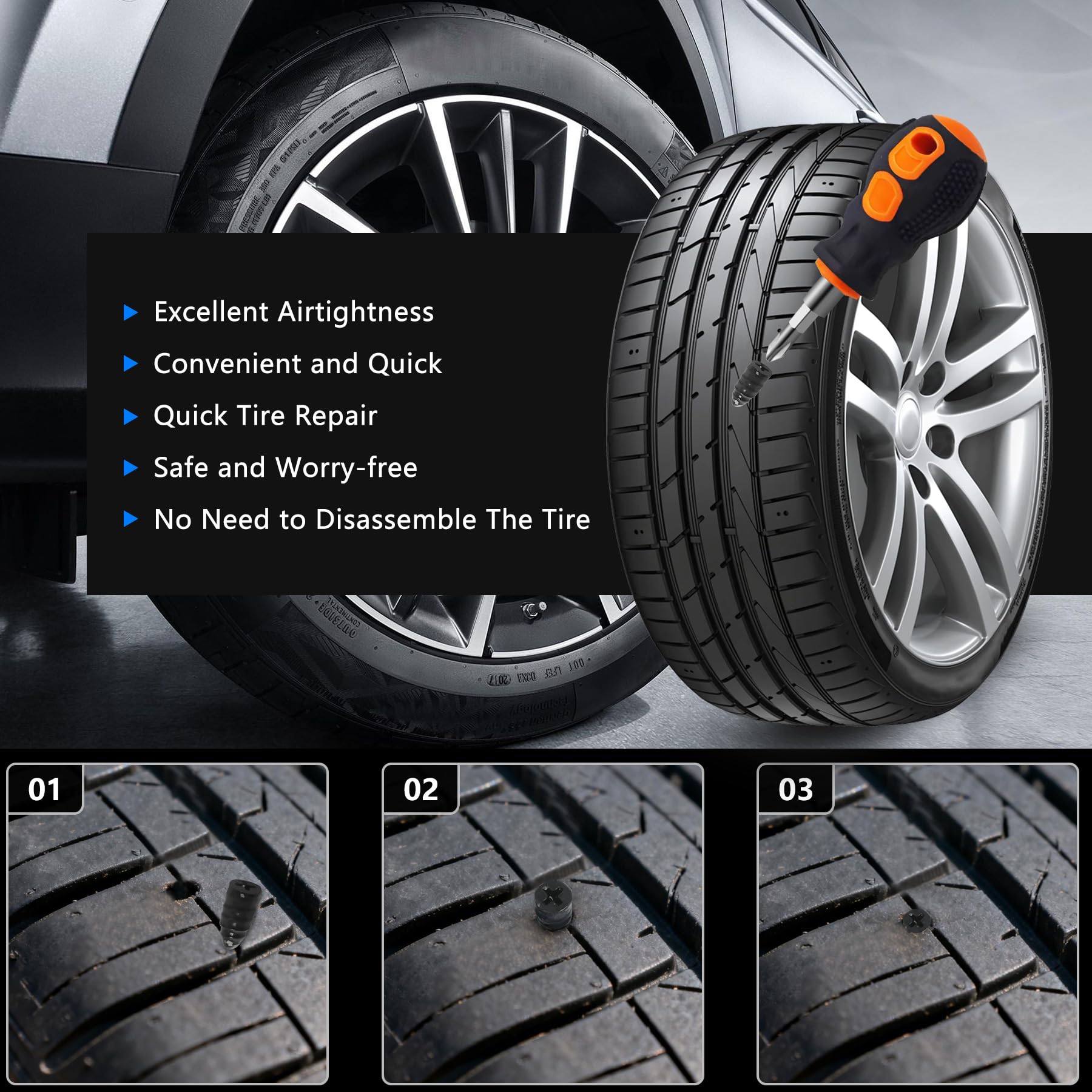 Pakeed rubber nails with sealant provide durable puncture seals.