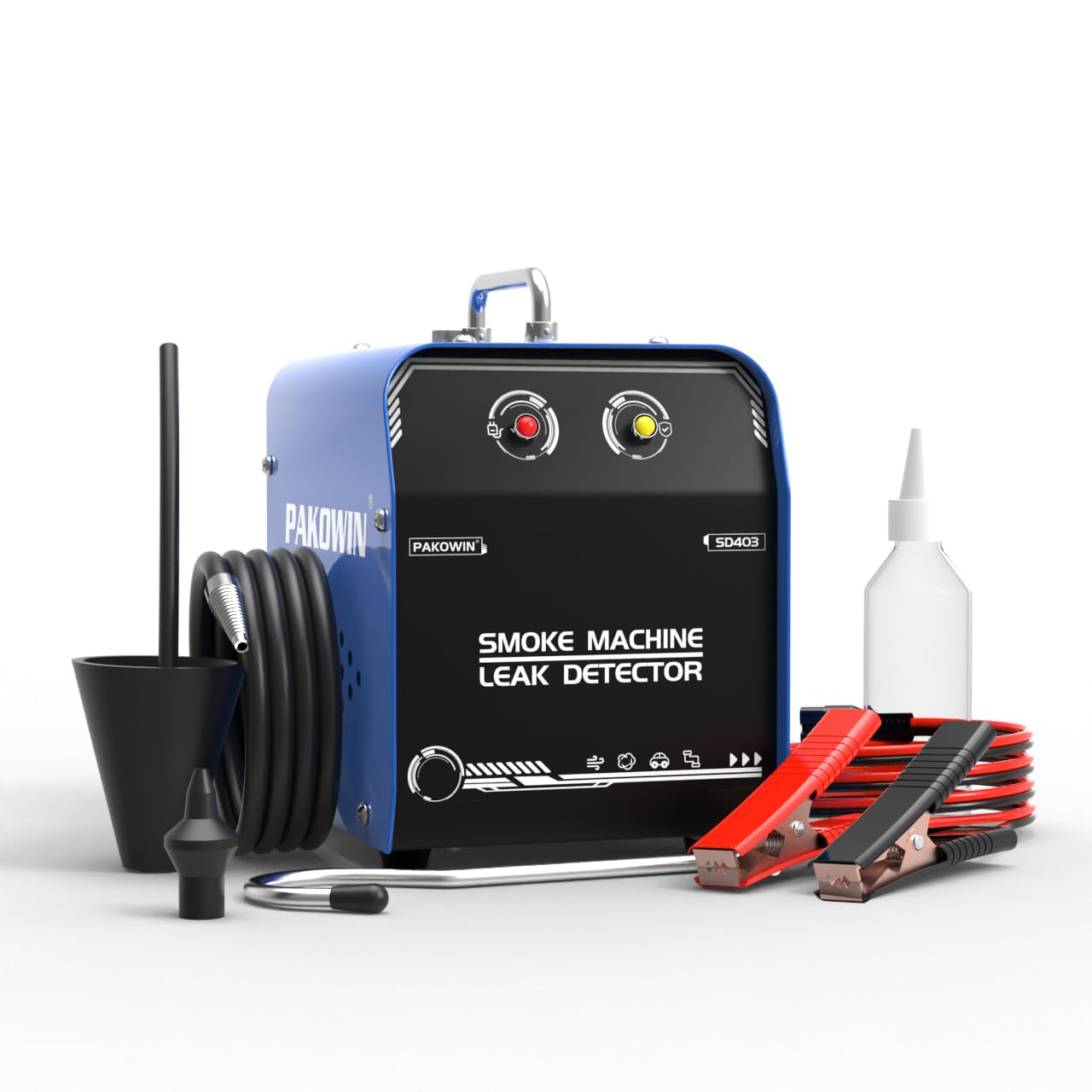 Pakowin EVAP Smoke Tester with built-in air pump enables quick leak detection.