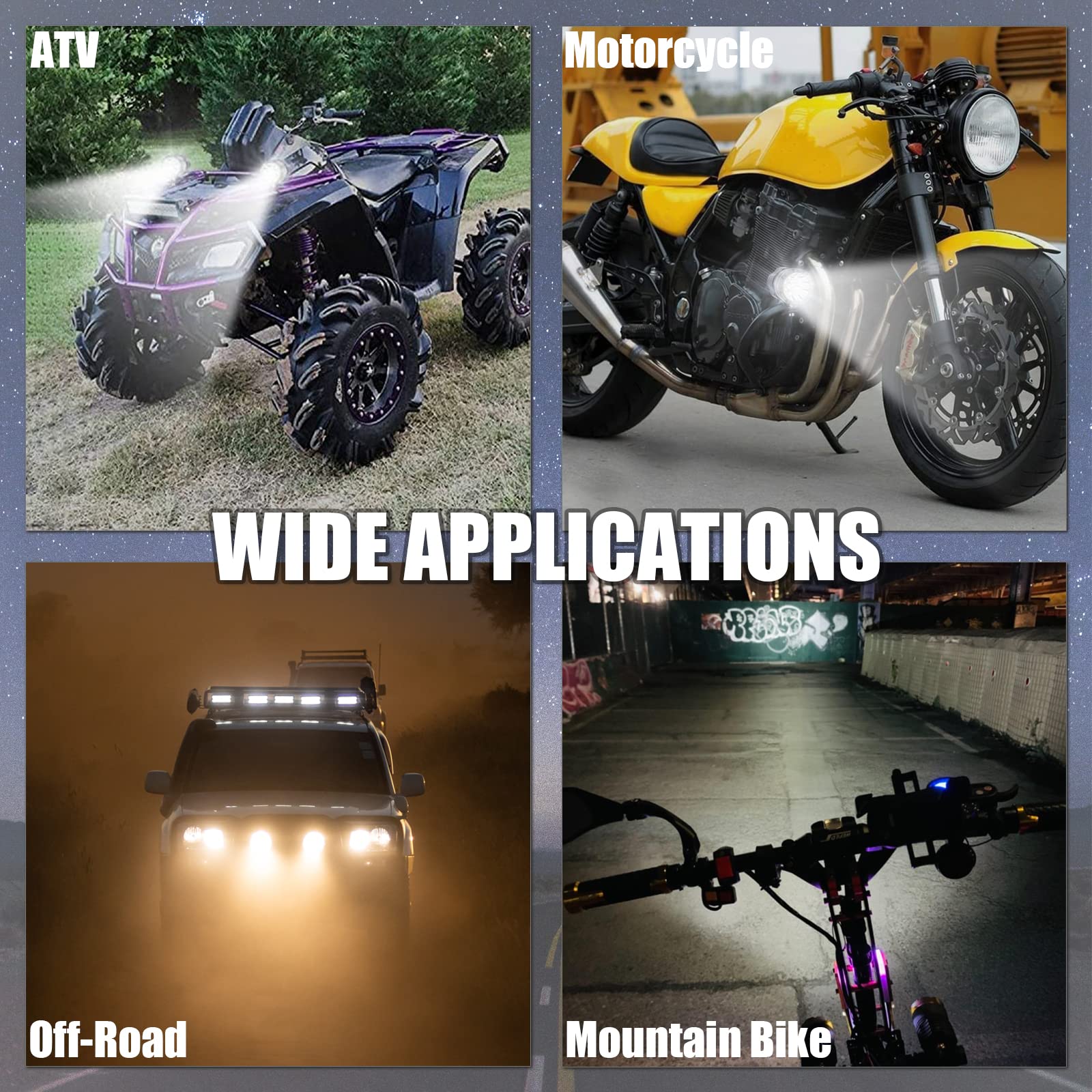 PAKRYS LED fog light strobe mode for signaling and emergency use