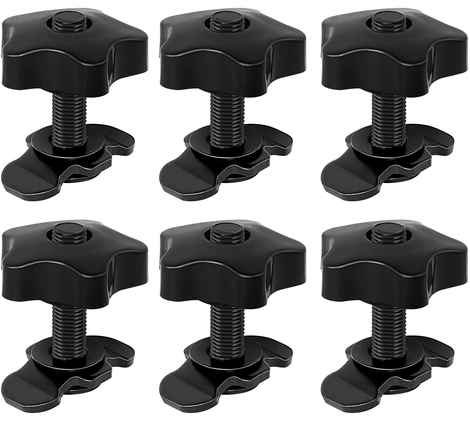 PALOZO L-Track threaded stud fitting front view shows quick, wrench-free installation.