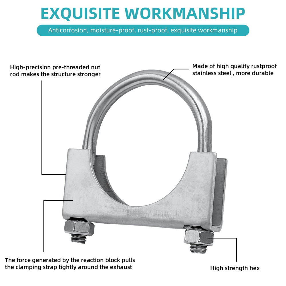 PALOZO U-bolt clamp set includes nuts, simplifying fast installation.
