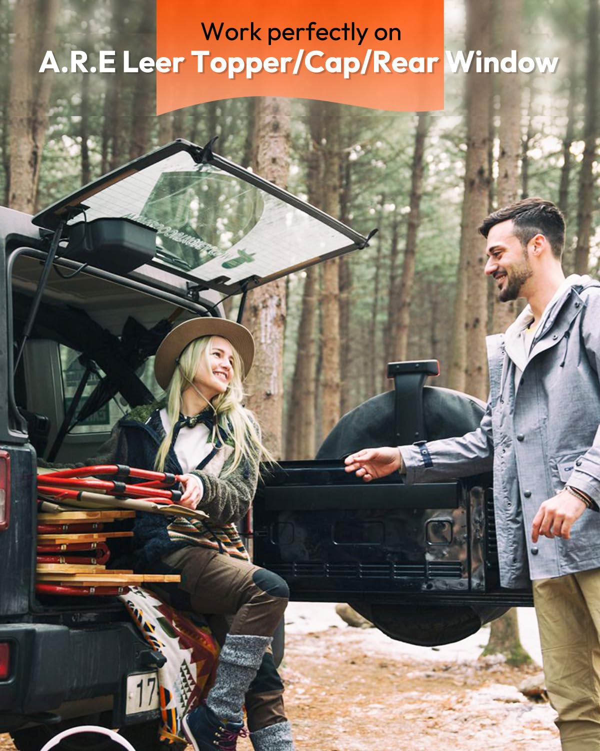 PAMAGOO 16-inch gas strut installed on camper shell enables easy top access.