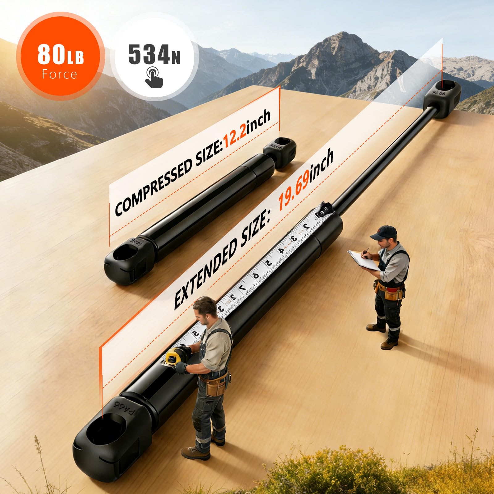 PAMAGOO C16-08053 gas struts 80 Lbs enabling smooth open