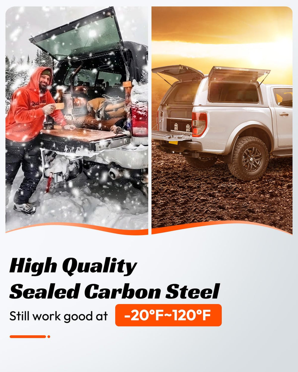 PAMAGOO C16-23994 installed on pickup truck canopy rear hatch for reliable lift.