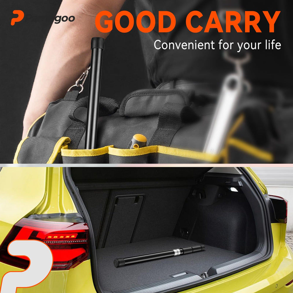 PAMAGOO hood rod retracts to under two feet for easy storage in the workshop