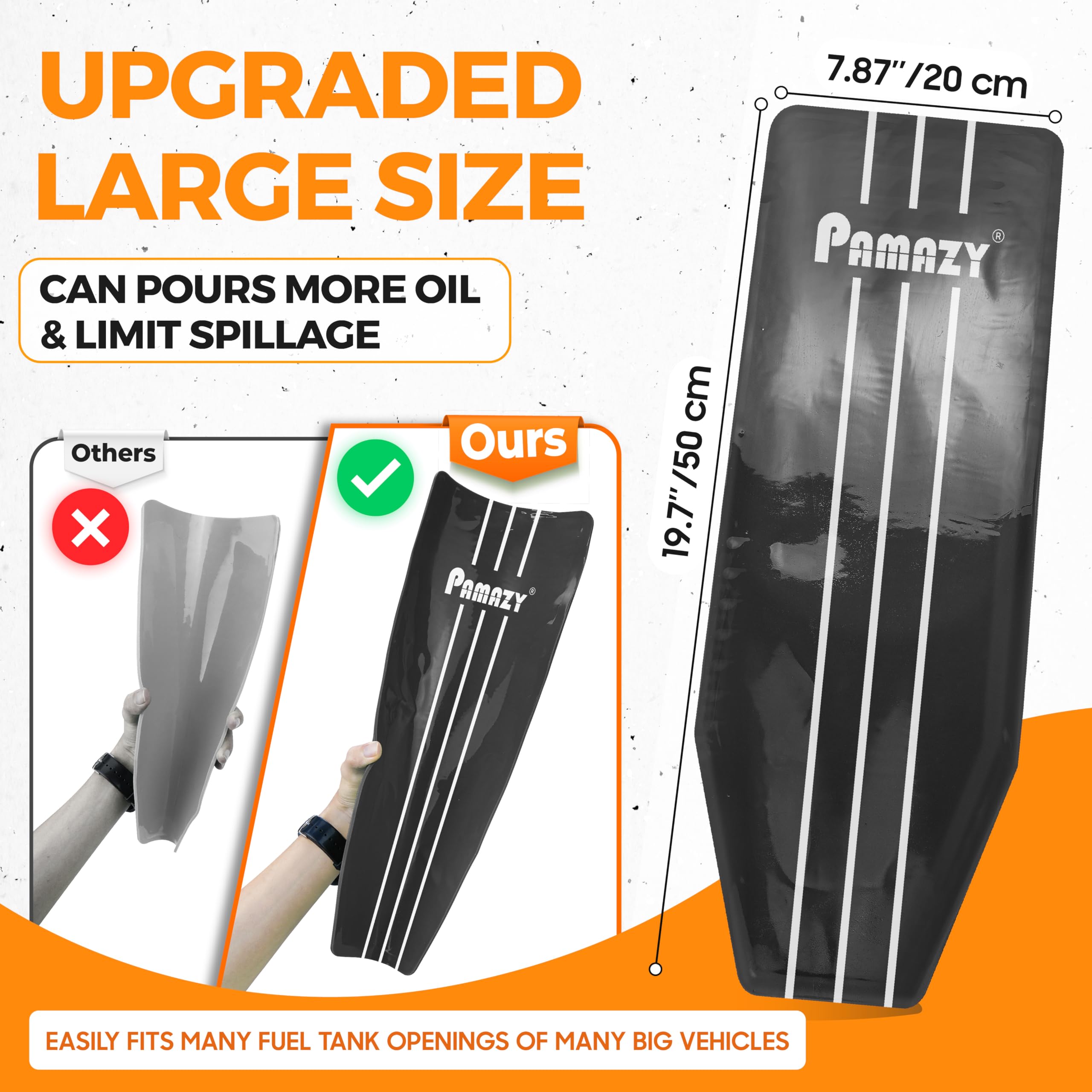 PAMAZY foldable oil funnel with aluminum core bending to fit tight spaces