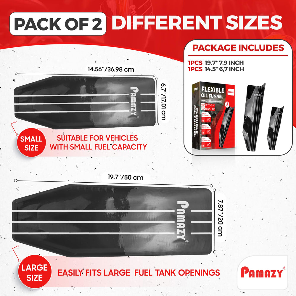 PAMAZY upgraded silicone oil funnel small 14.5x6.7 inches fits narrow openings
