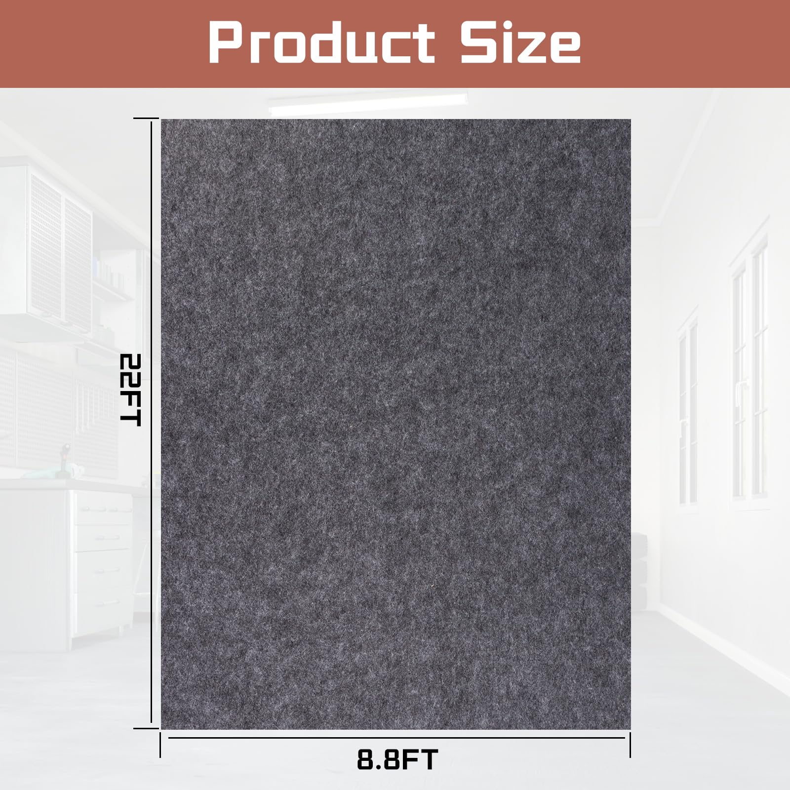 Pandoroom non-slip backing keeps garage mat in place for safer parking.