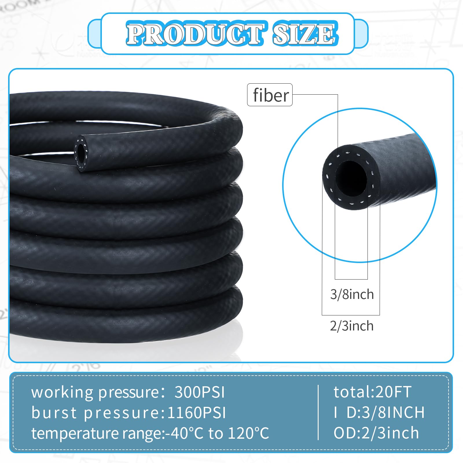 Pangda NBR rubber hose with 17 mm outer diameter delivers durable fuel flow.