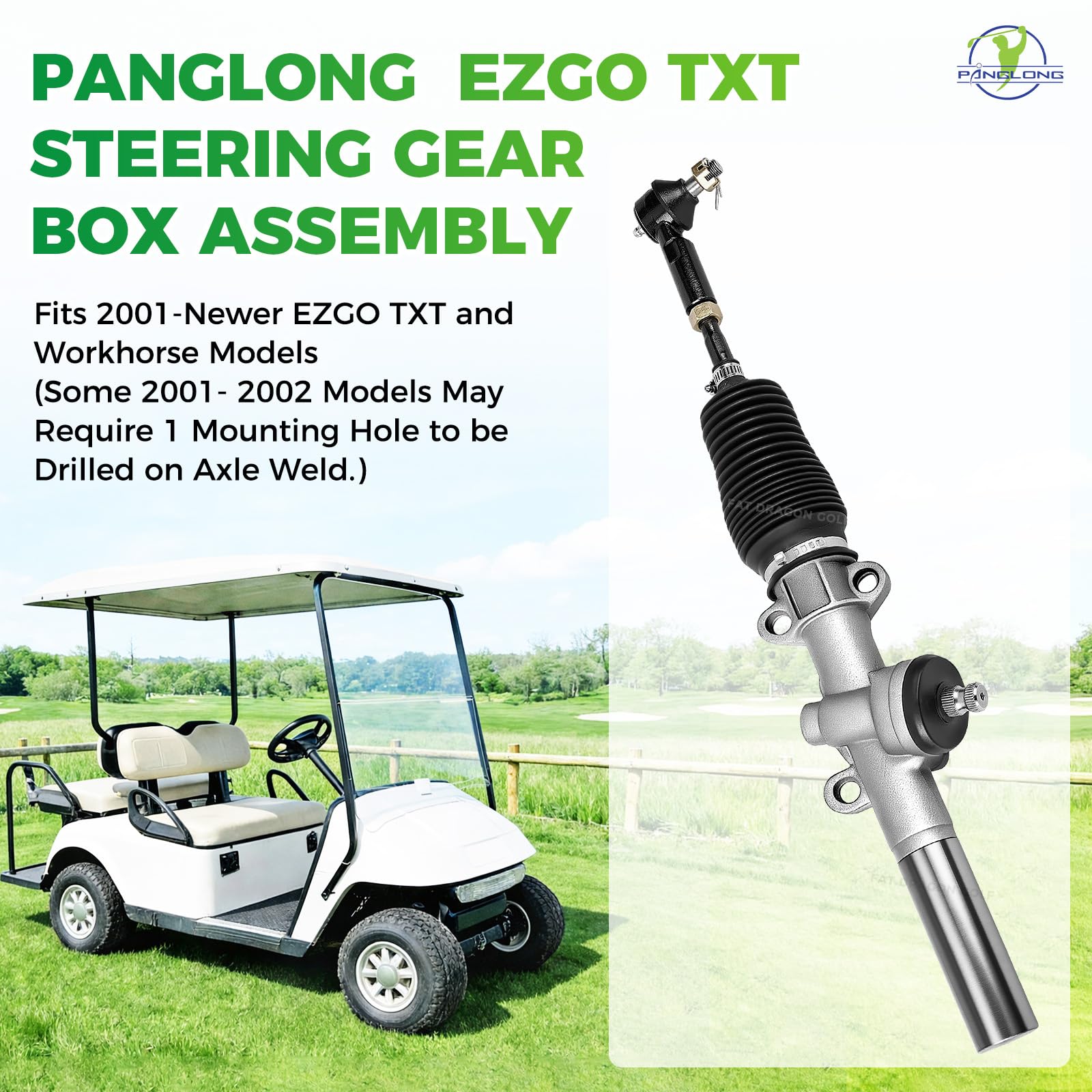 Panglong EZGO TXT steering kit installation-ready.