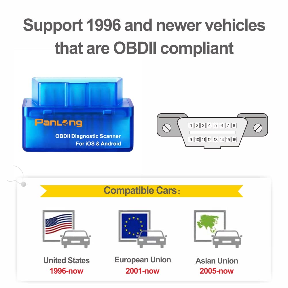 Panlong OBD2 compatible with ELM327 for broad coverage