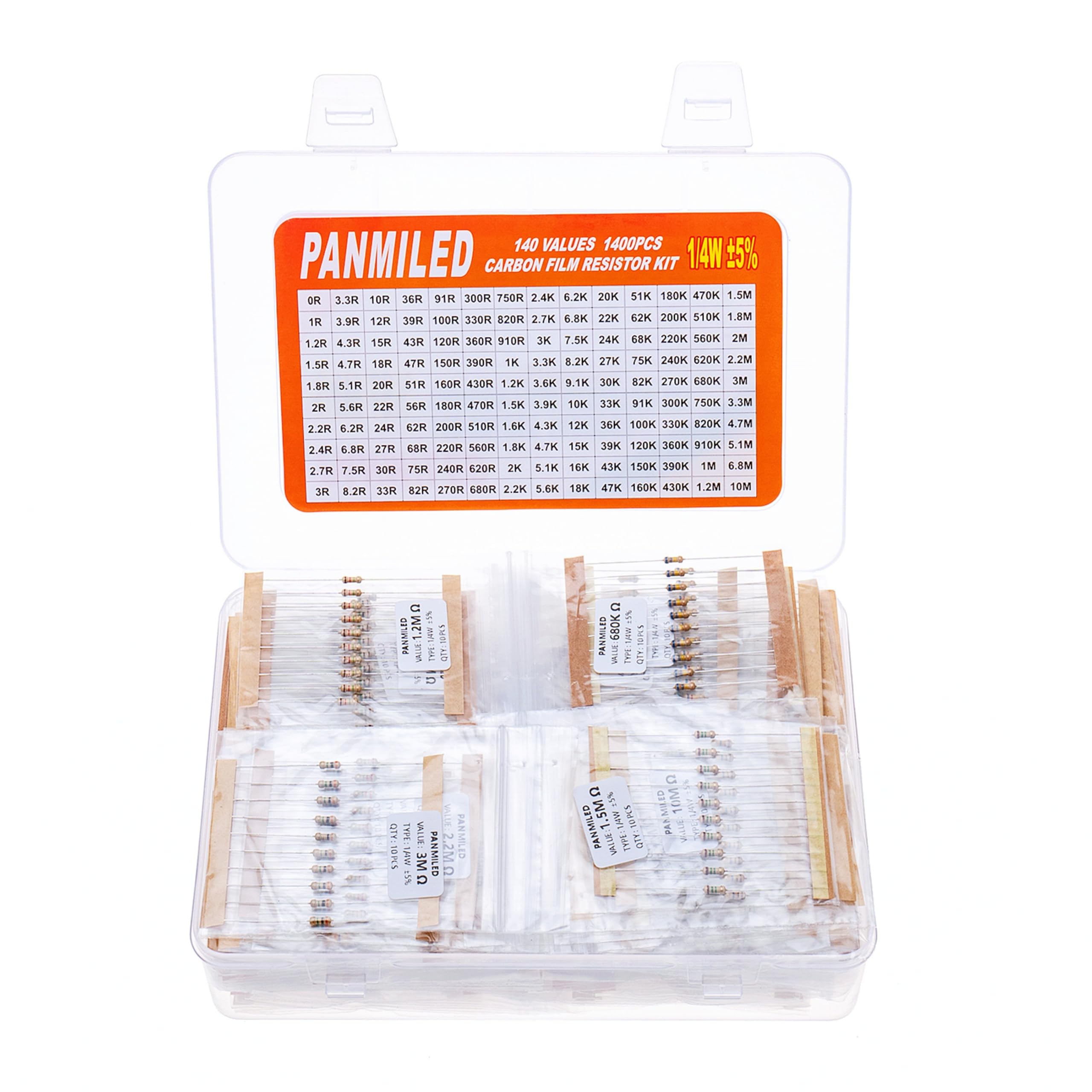 PANMILED carbon-film resistors 1/4W delivering stable, reliable performance
