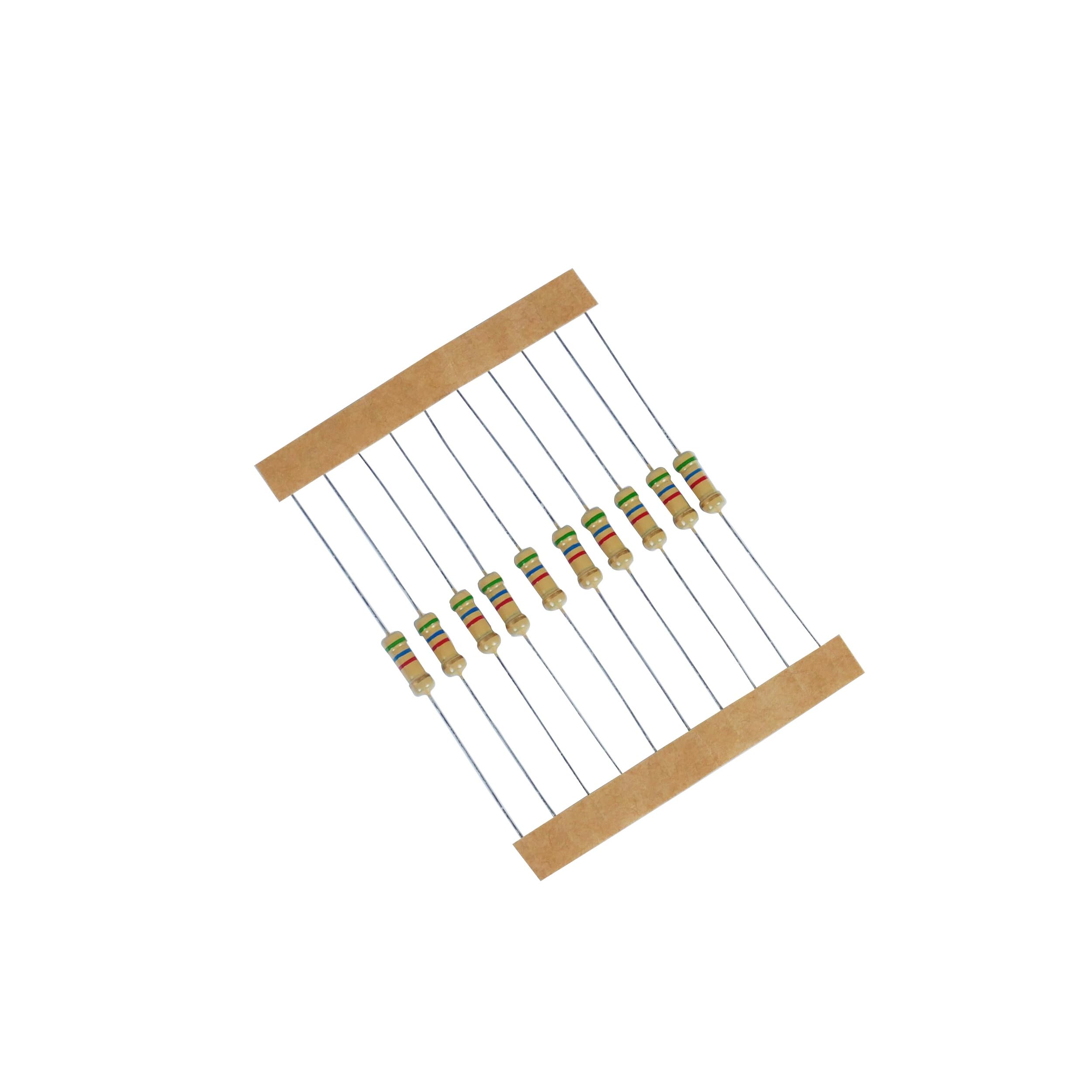 PANMILED range of 1 ohm to 10 mohms resistors arranged for easy reference