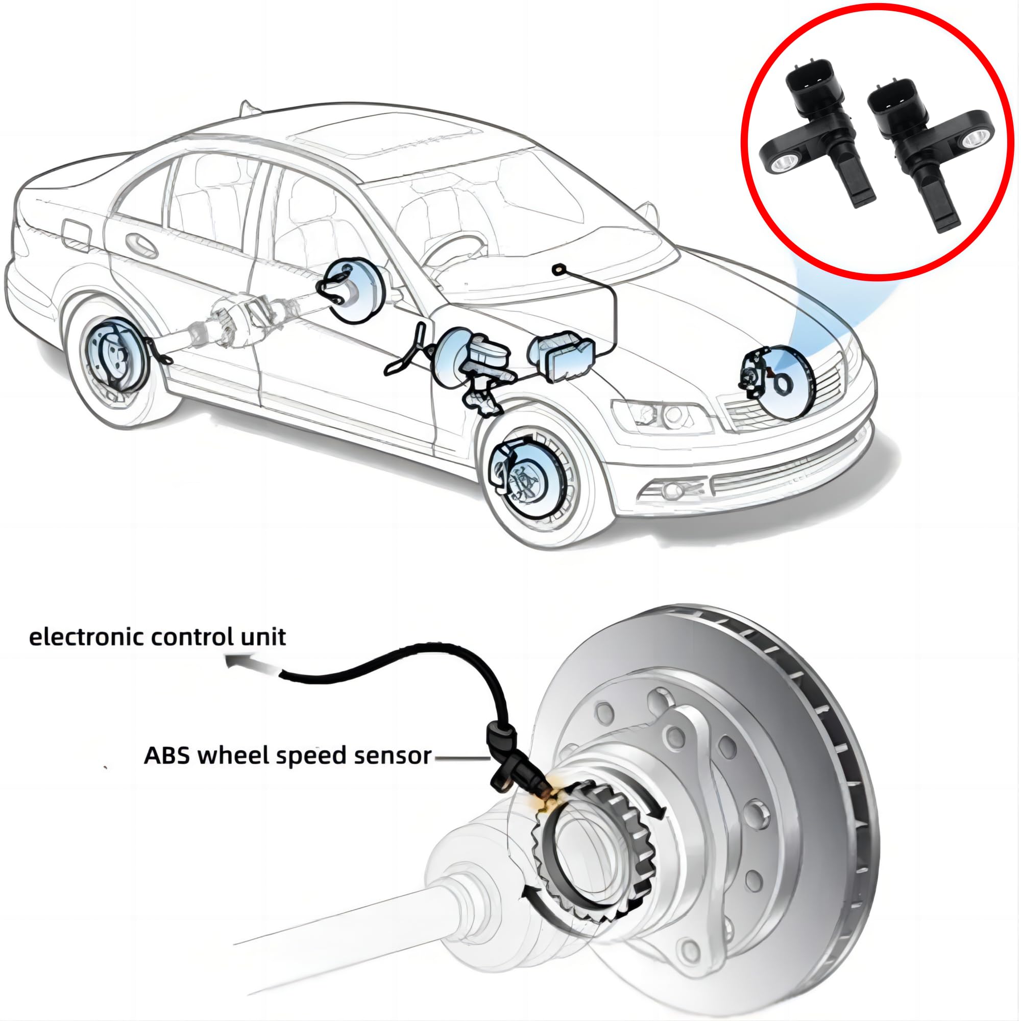 PANNUOSCS rear-left sensor image, precise fitment across Toyota SUVs