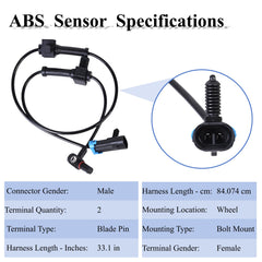 PANNUOSCS ABS wheel speed sensor rear-right for Silverado supports stable ABS sensing.
