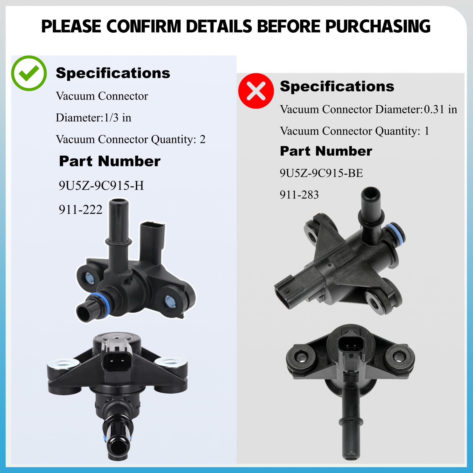 PANNUOSCS purge valve label shows OEM part references for correct fit