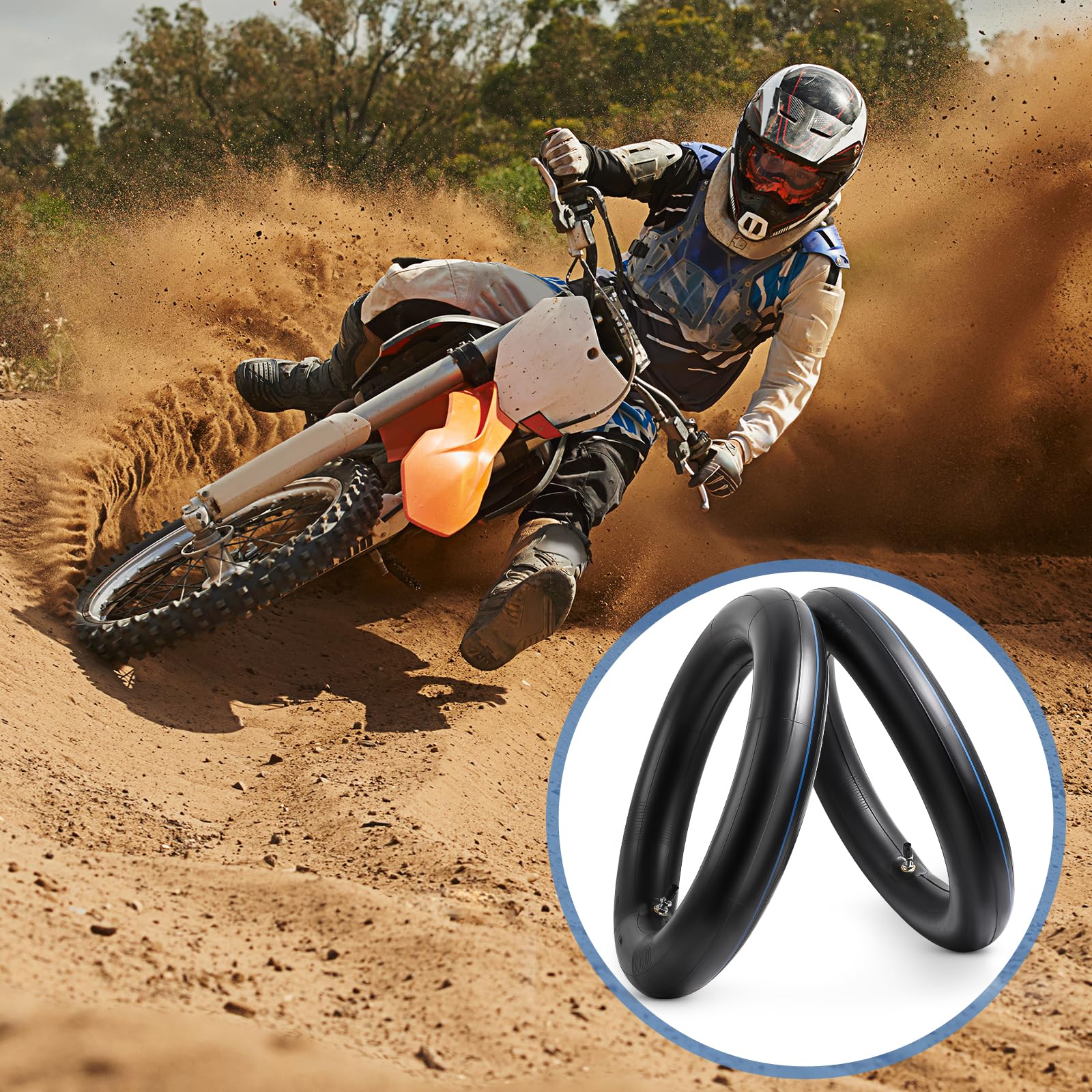PaoWin tubes work on front and rear tires for dirt bikes and pit bikes