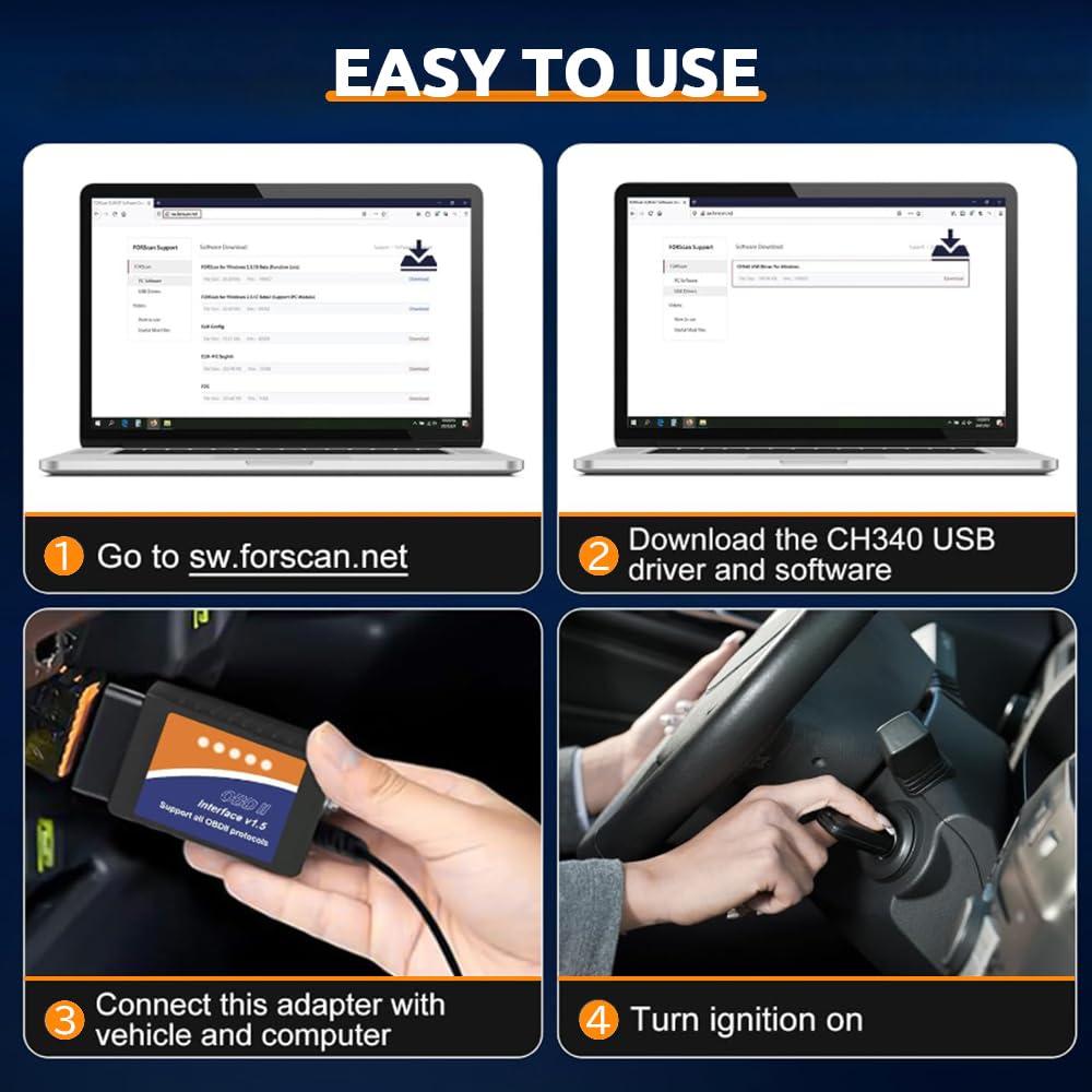 PARANNIC ELM327 USB FORScan reverse tilt mirrors option.