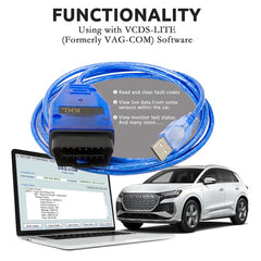 PARANNIC USB connection to OBD2 port enabling quick scans.