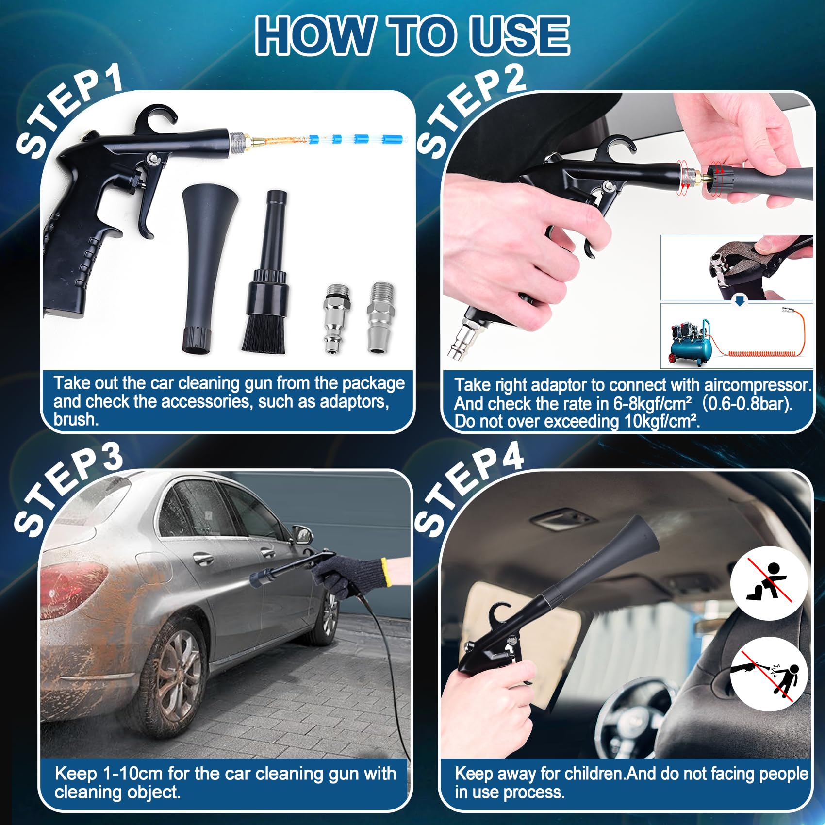 PARAROSE cleaning gun 360-degree swivel reaches hard-to-reach areas