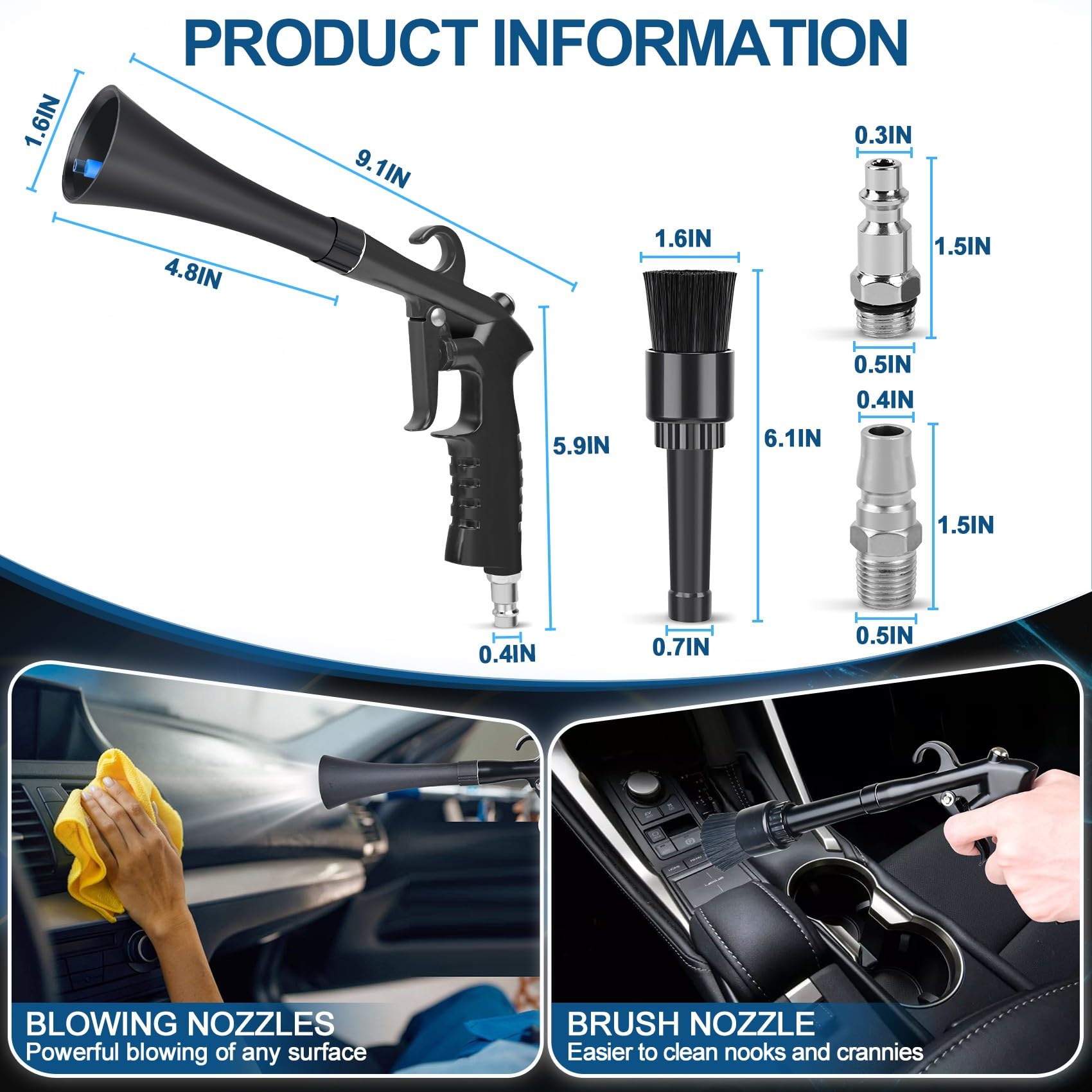 PARAROSE car cleaning gun aluminum body resists wear and heat