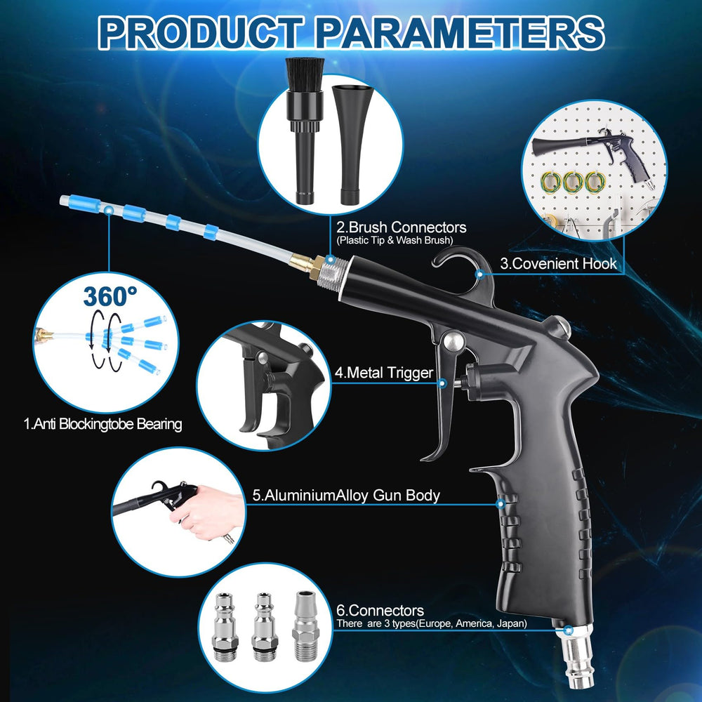 PARAROSE car cleaning gun nozzle attachments improve cleaning precision in tight corners