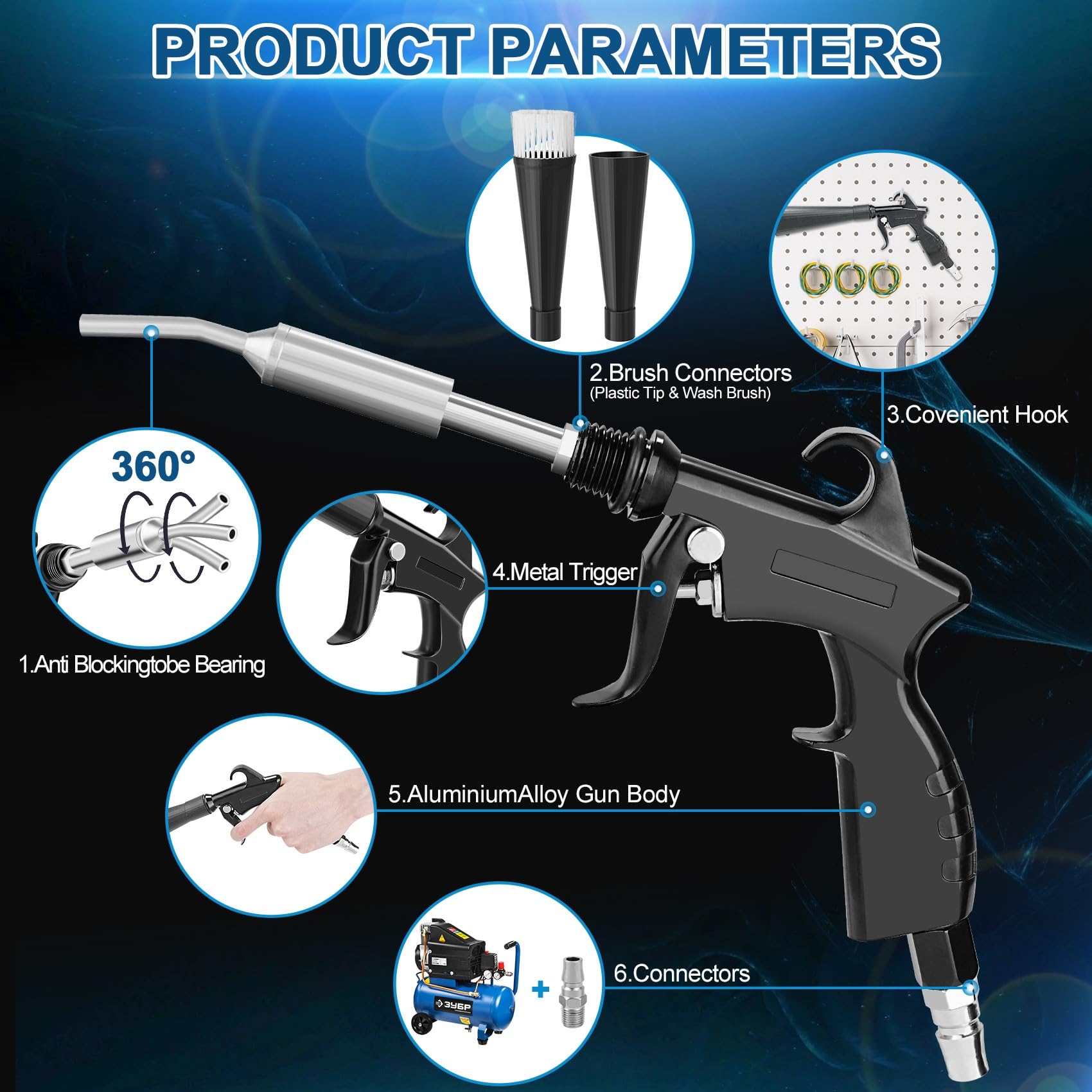 PARAROSE detailing gun exterior cleaning nozzle powers away dirt from doors and wheels.