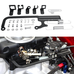 Parfyter 304147 EZ EFI cable mount close-up shows durable black finish for precise throttle alignment.