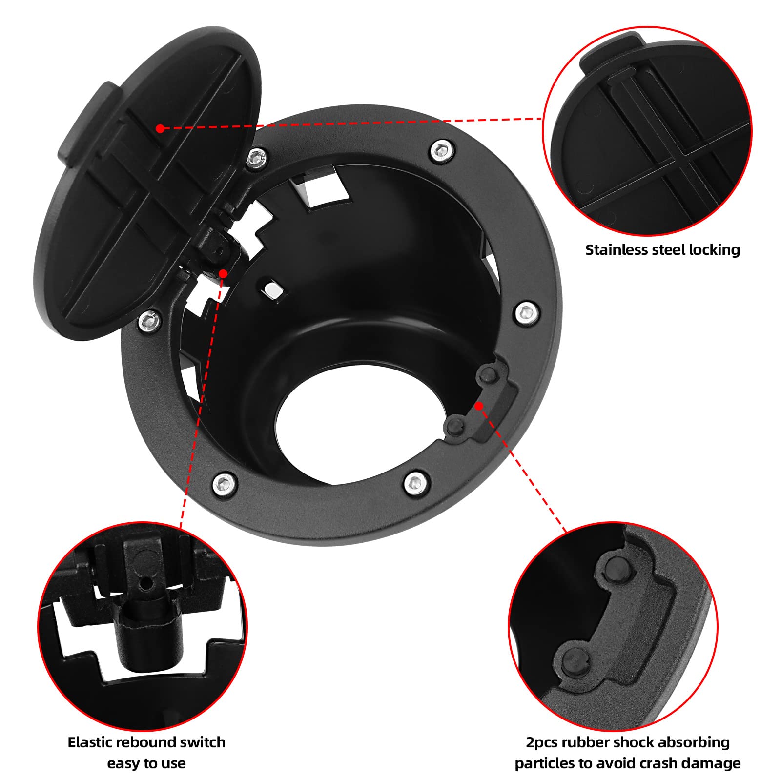 Parfyter installed fuel filler cap on Jeep Wrangler, secure look