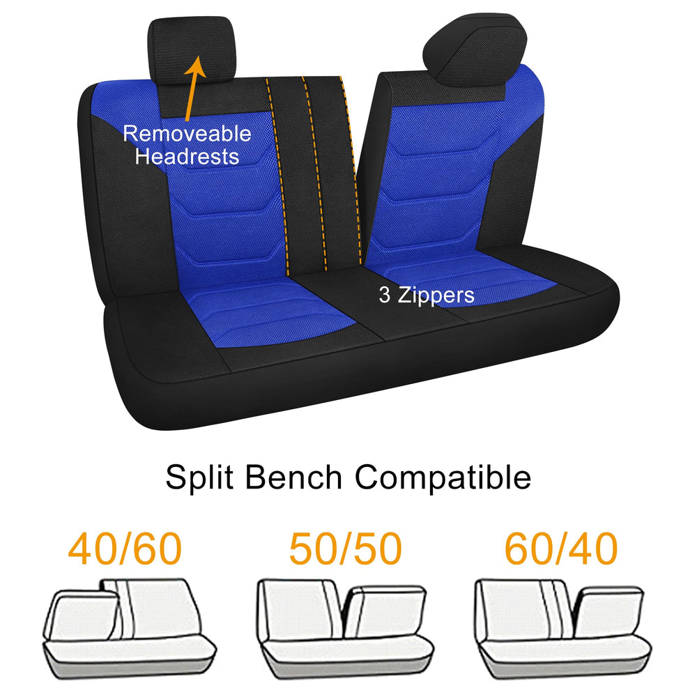Pariiaotin durable black blue seat cover adds long-lasting style.